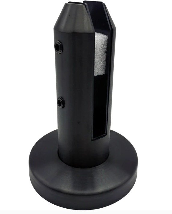Soporte Baranda Vidrio Vidrio 10-12 Mm, Inoxidable Negro Satinado 304SS-PVD
