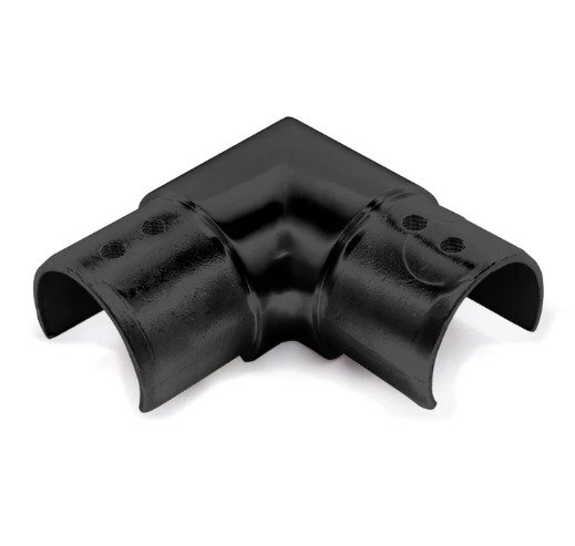 Codo De 90° Negro Para Corremano Ranurado De 42,4Mm AISI316.