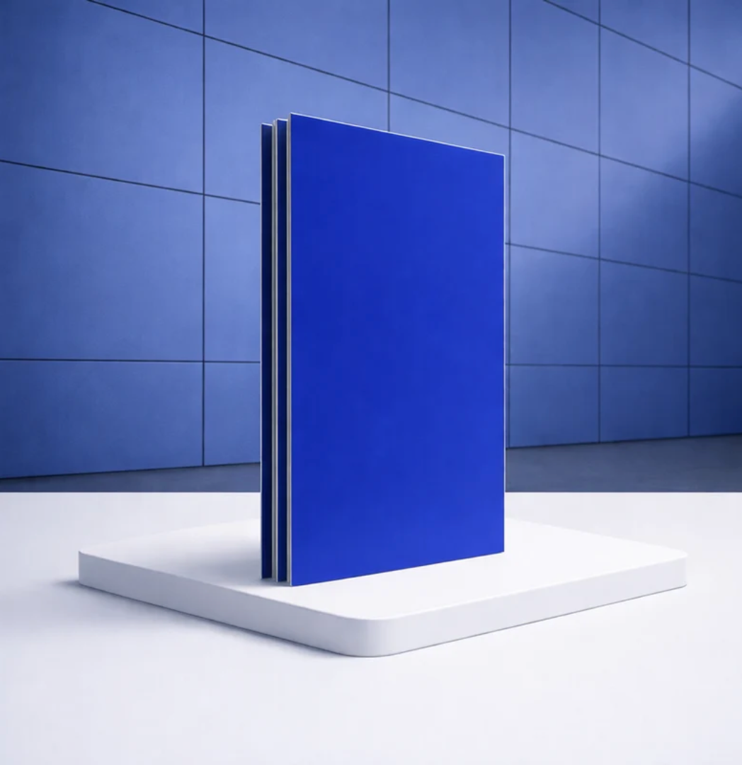 Lámina Alucobond ACM 4Mm PVDF 1.22X2.44M (4X8pies) Panel Revestimiento Exterior De Alta Calidad Color Azul Telecom B038